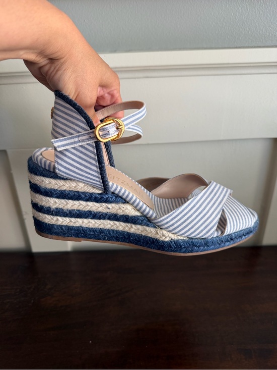 Stuart Weitzman Shoes - NWOT Stuart Weitzman Mirela Nautical Stripe Wedge